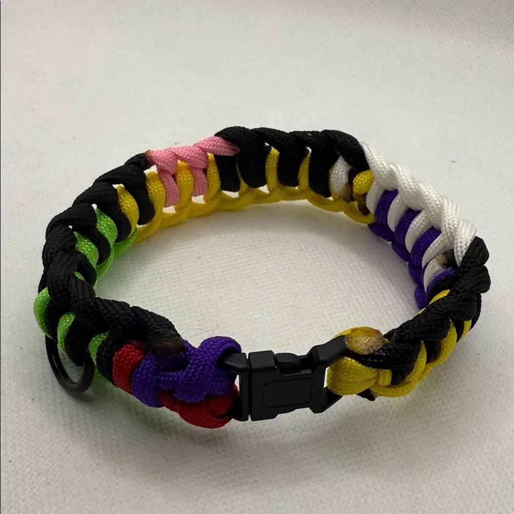 Handmade Multicolor Paracord Dog Collar